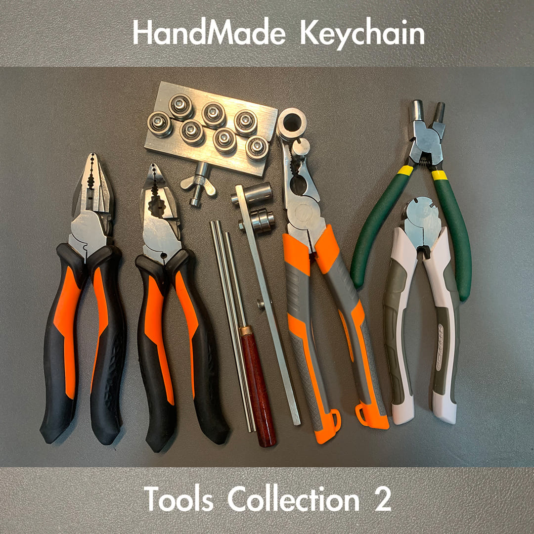 Handmade keychain making tools collection