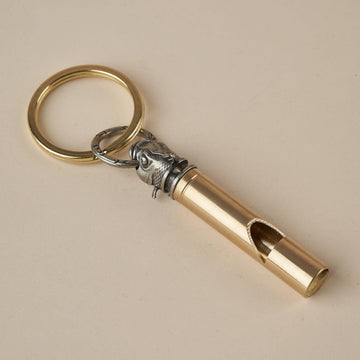 Brass whistle keychain pendant