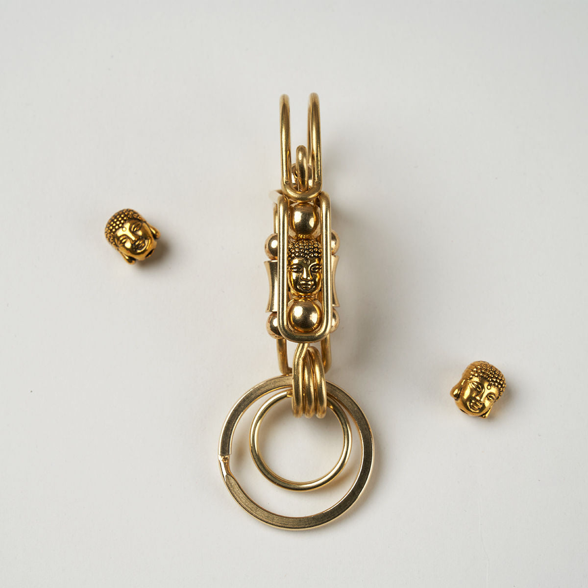 Handmade Brass Buddha Head Keychain